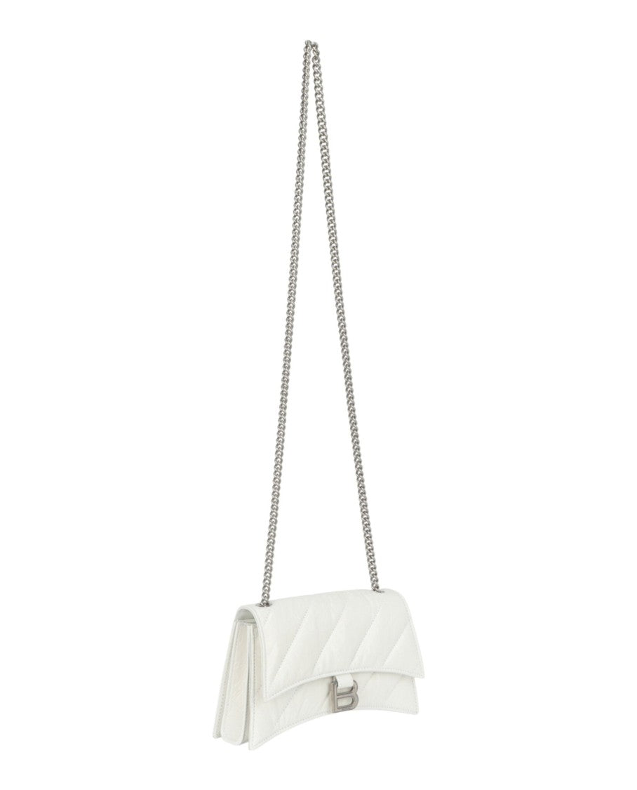 Balenciaga Quilted Calfskin Leather Shoulder Bag With Chain-Link Strap