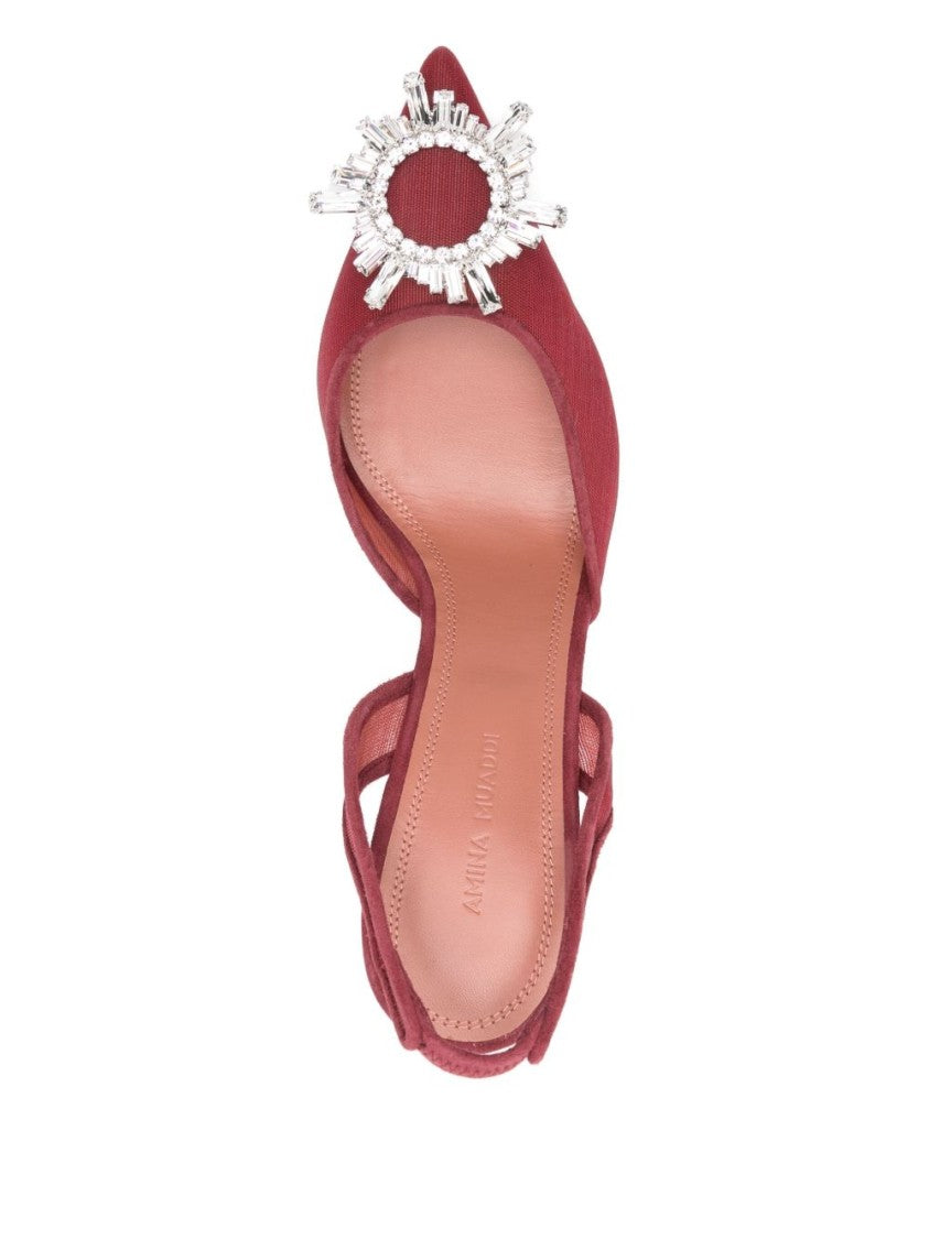 Amina Muaddi Ruby Mesh Sandals With Starburst Brooch