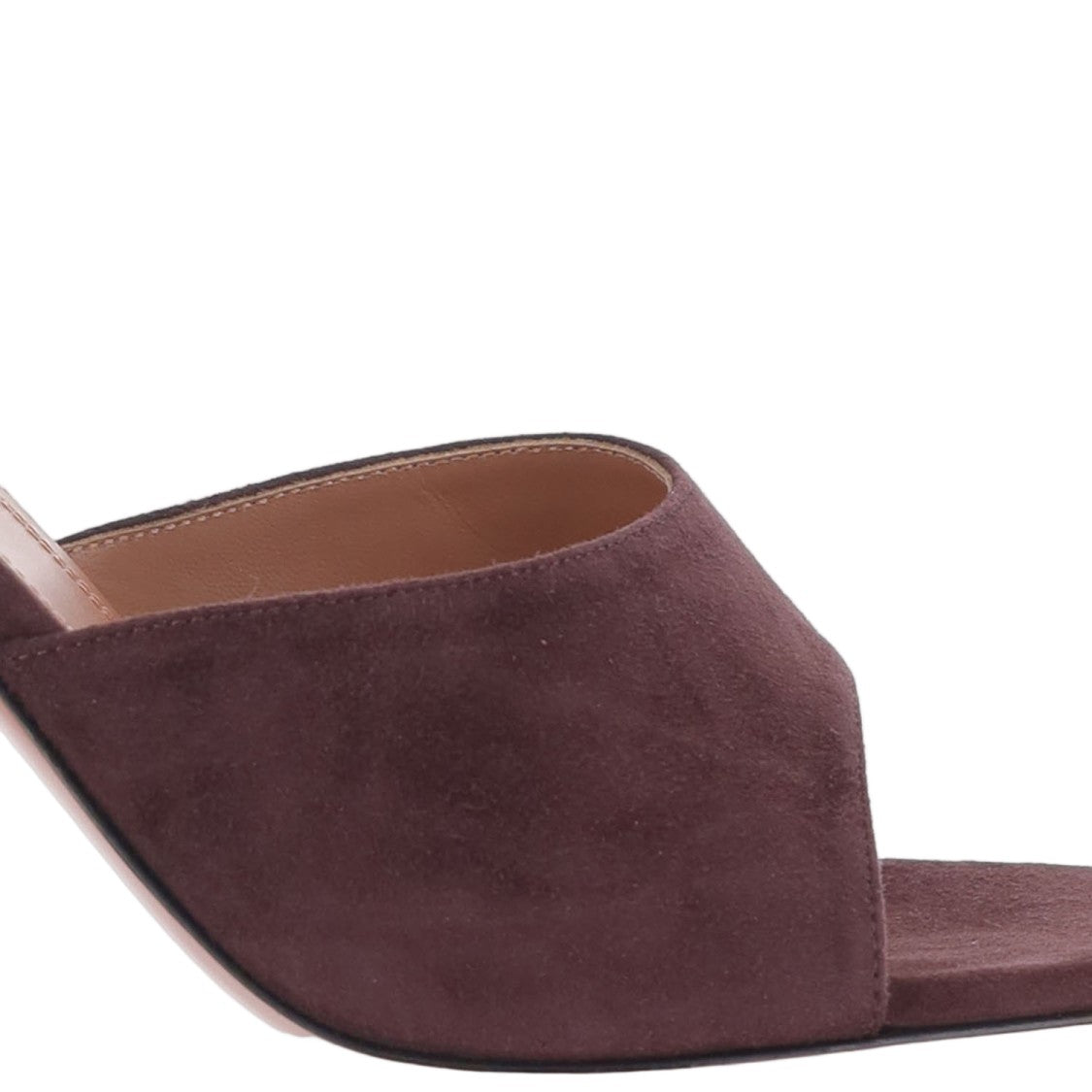 Amina Muaddi Bordeaux Lupita Suede Sandals