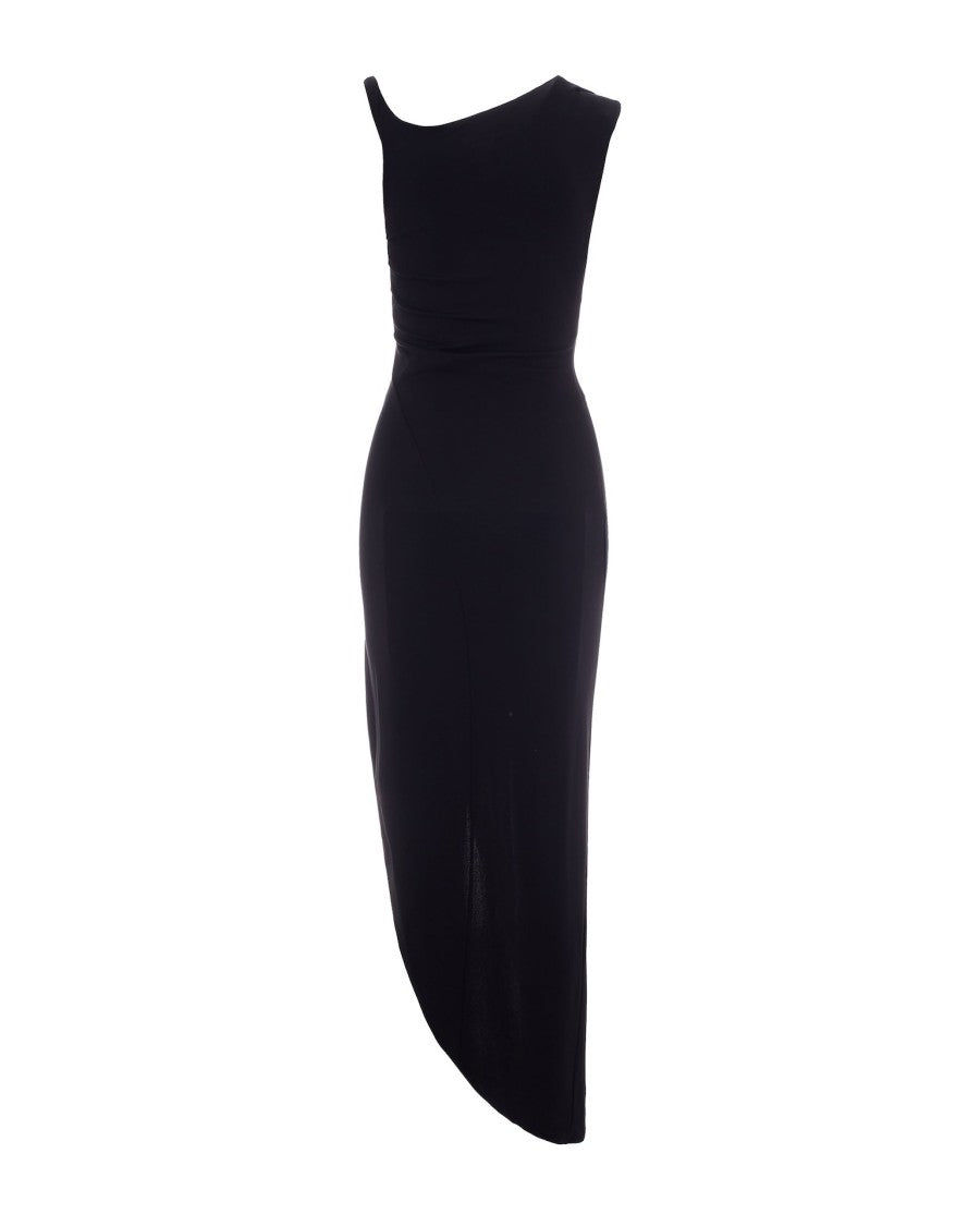 Elisabetta Franchi Black Jersey Crêpe Dress With Jewel Strap