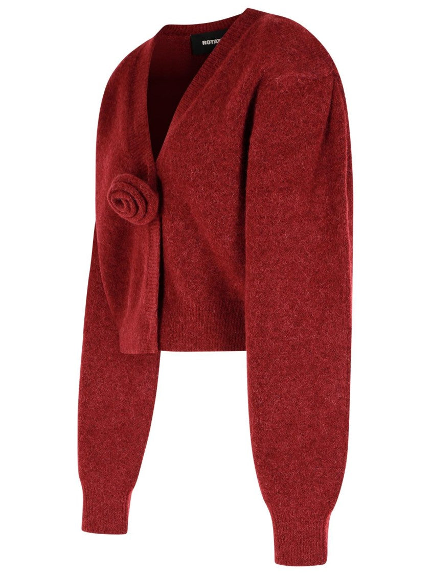 Rotate Burgundy Alpaca Blend Cardigan