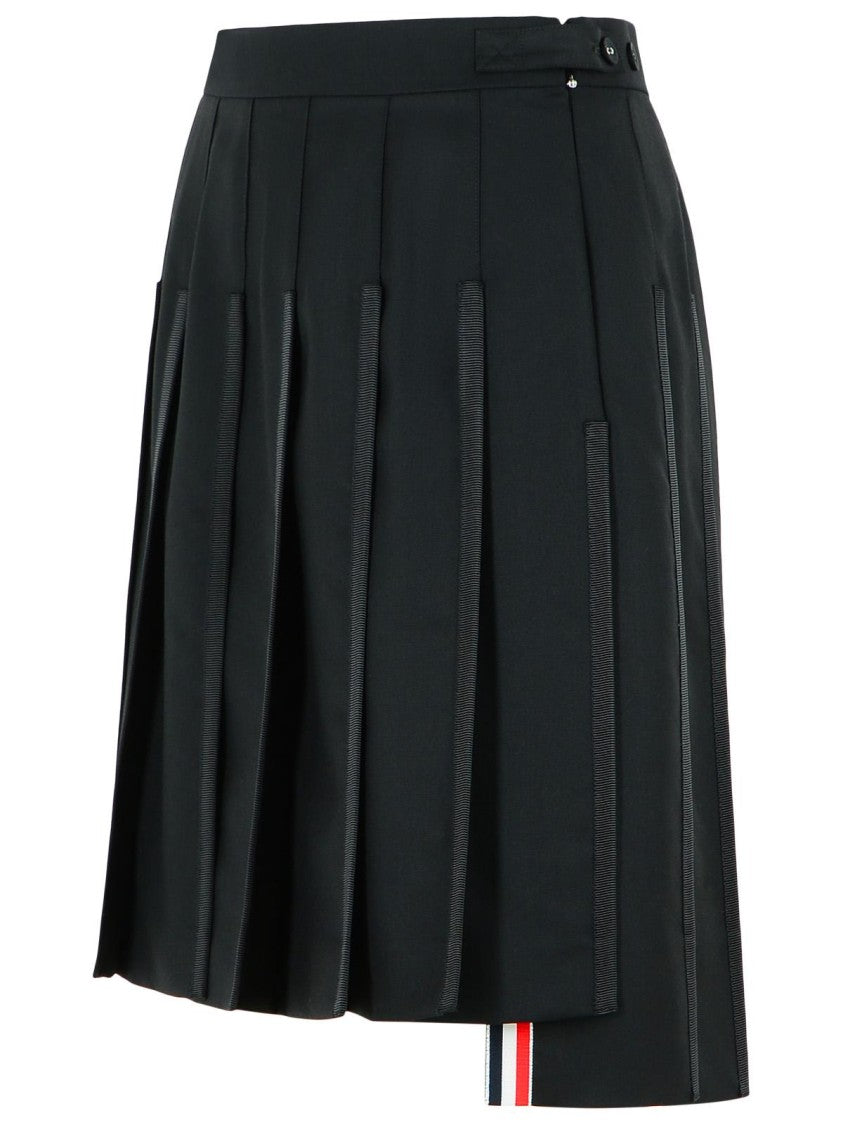 Thom Browne Black Wool Skirt