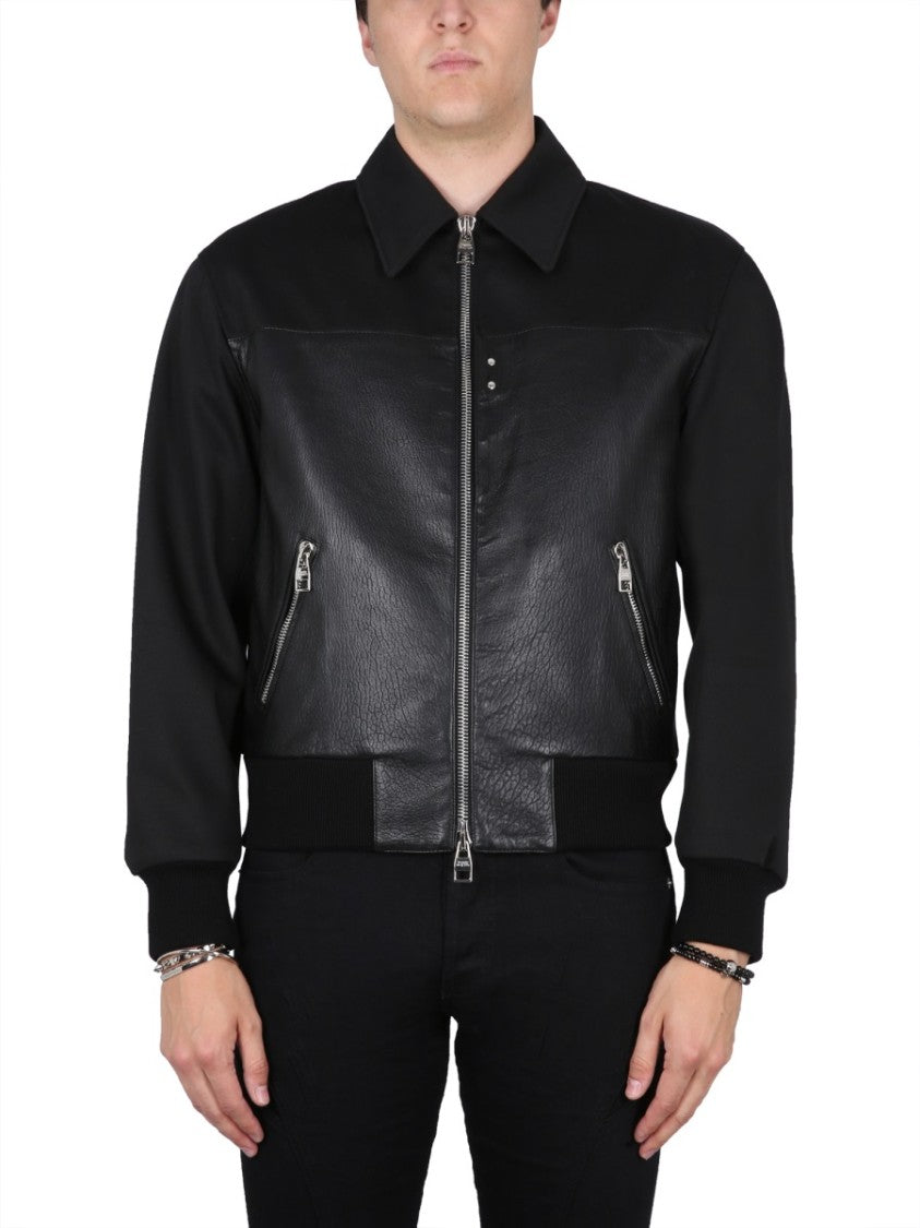 Alexander Mcqueen Leather Bomber Jacket