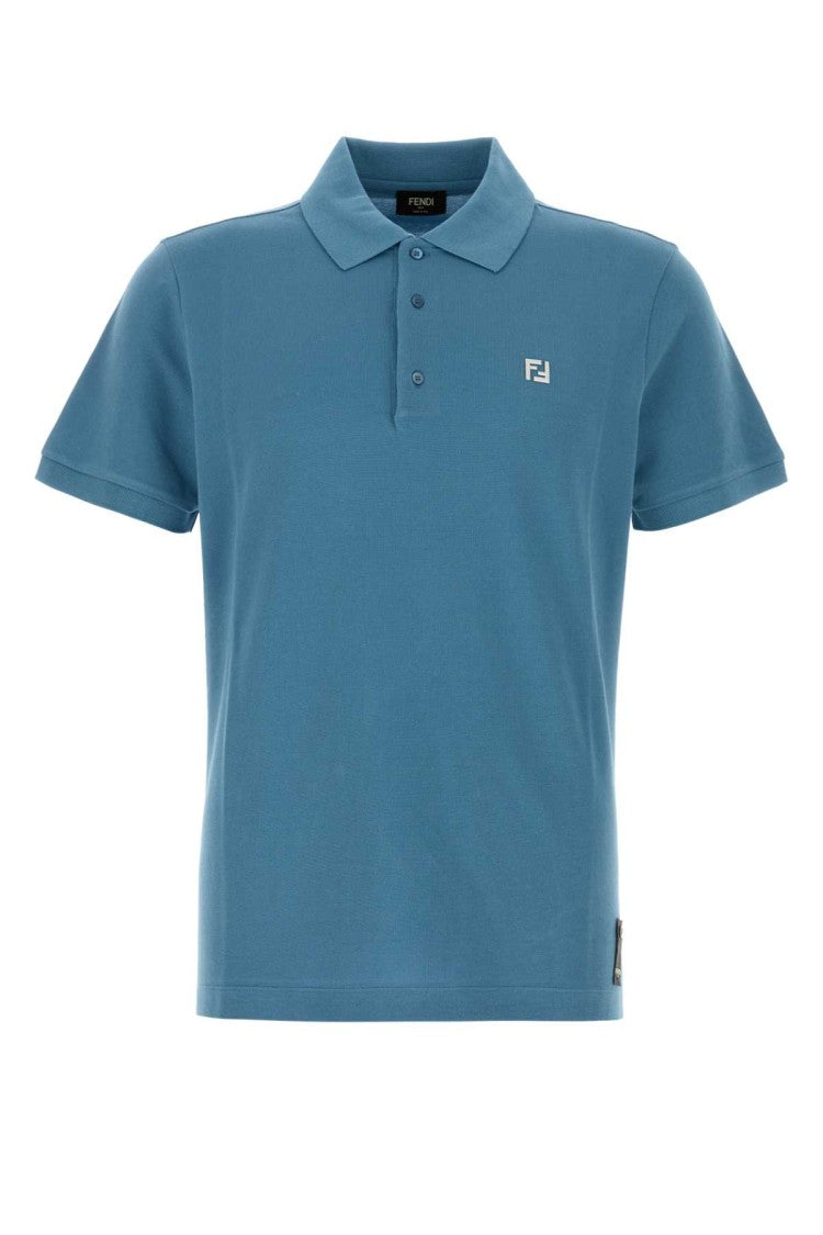 Fendi Air Force Blue Piquet Polo Shirt