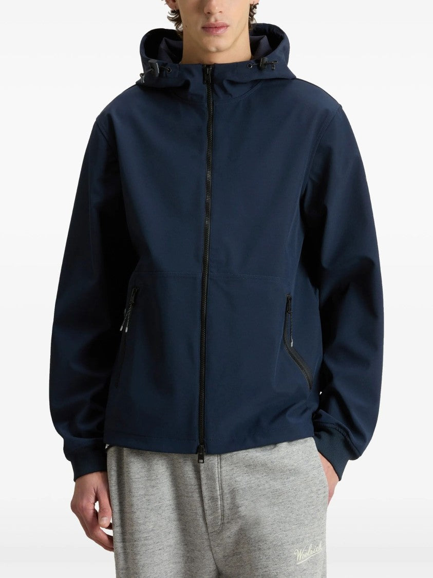 Woolrich Blue Soft Shell Full Zip Hoodie