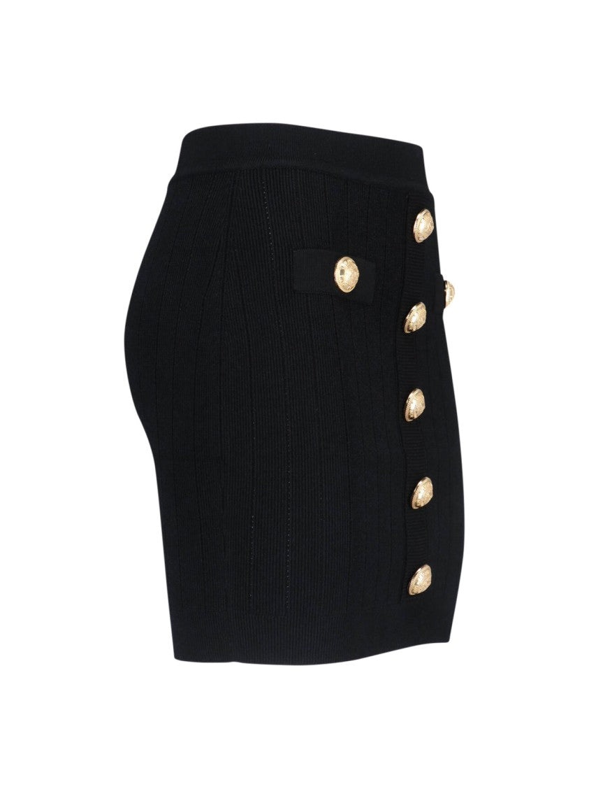 Balmain Mini Knit Skirt – Black