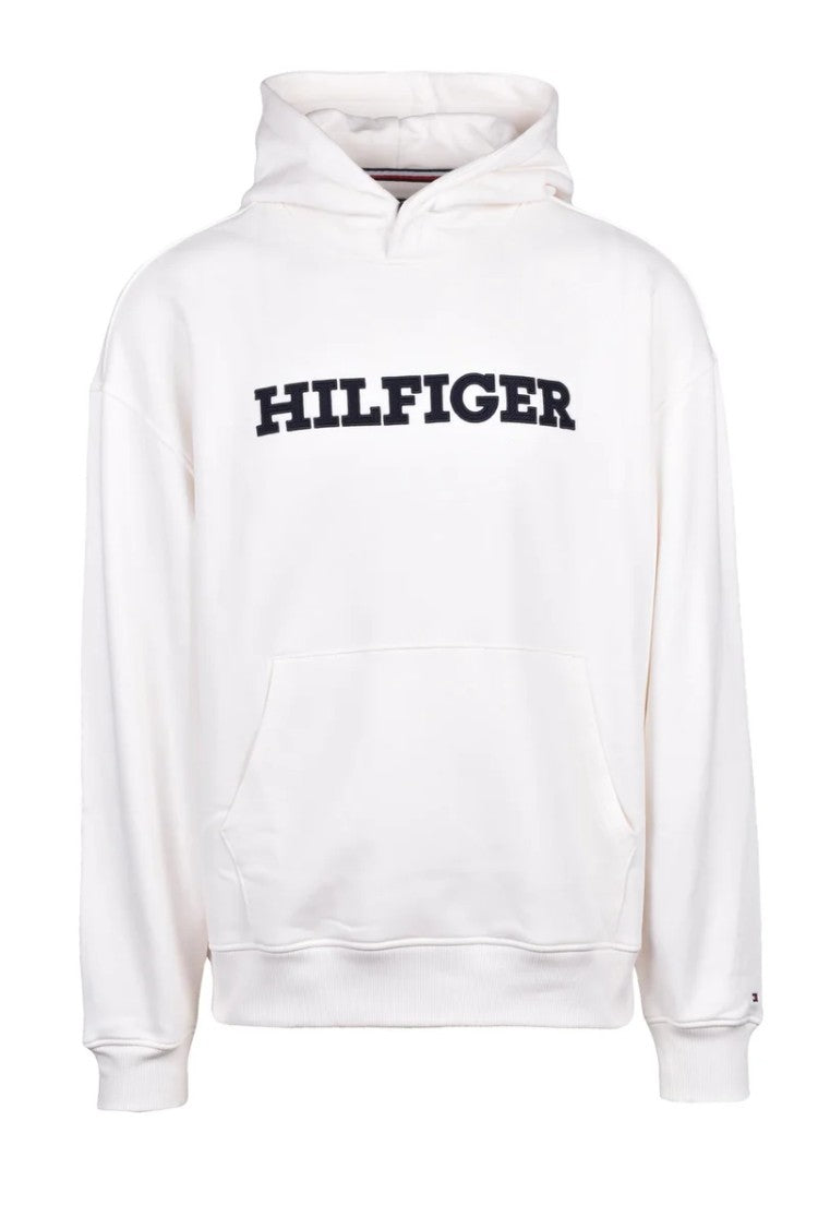 Tommy Hilfiger White Brushed Cotton Hoodie