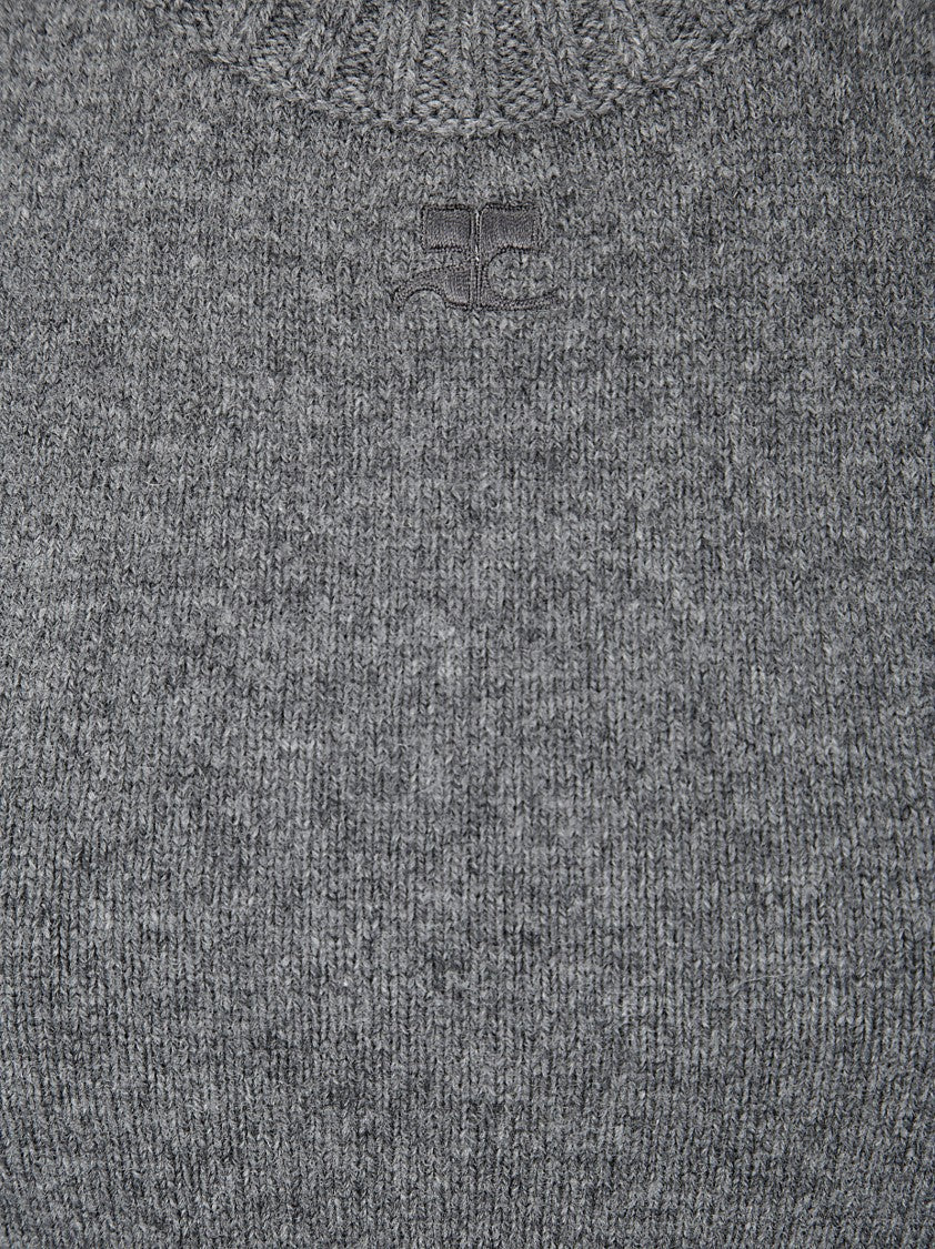 Courrèges Crew-Neck Sleeveless Dress With Logo