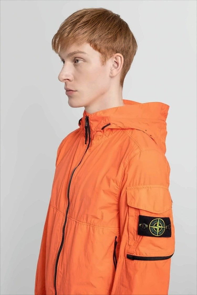 Stone Island Orange Hooded Casual Jacket
