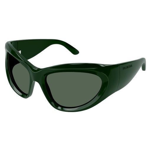 Balenciaga Bold Cat-Eye Sunglasses With Glossy Green Finish