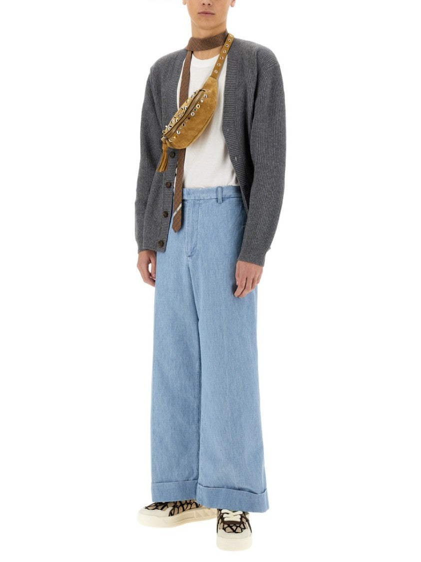 Valentino Denim Pants With Distinctive Lapels