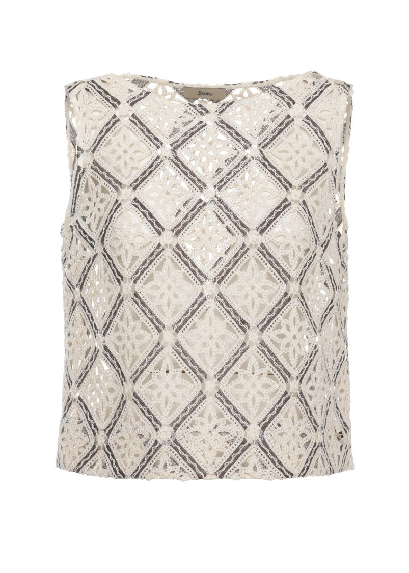 Herno Ivory Lace Cotton Blouse