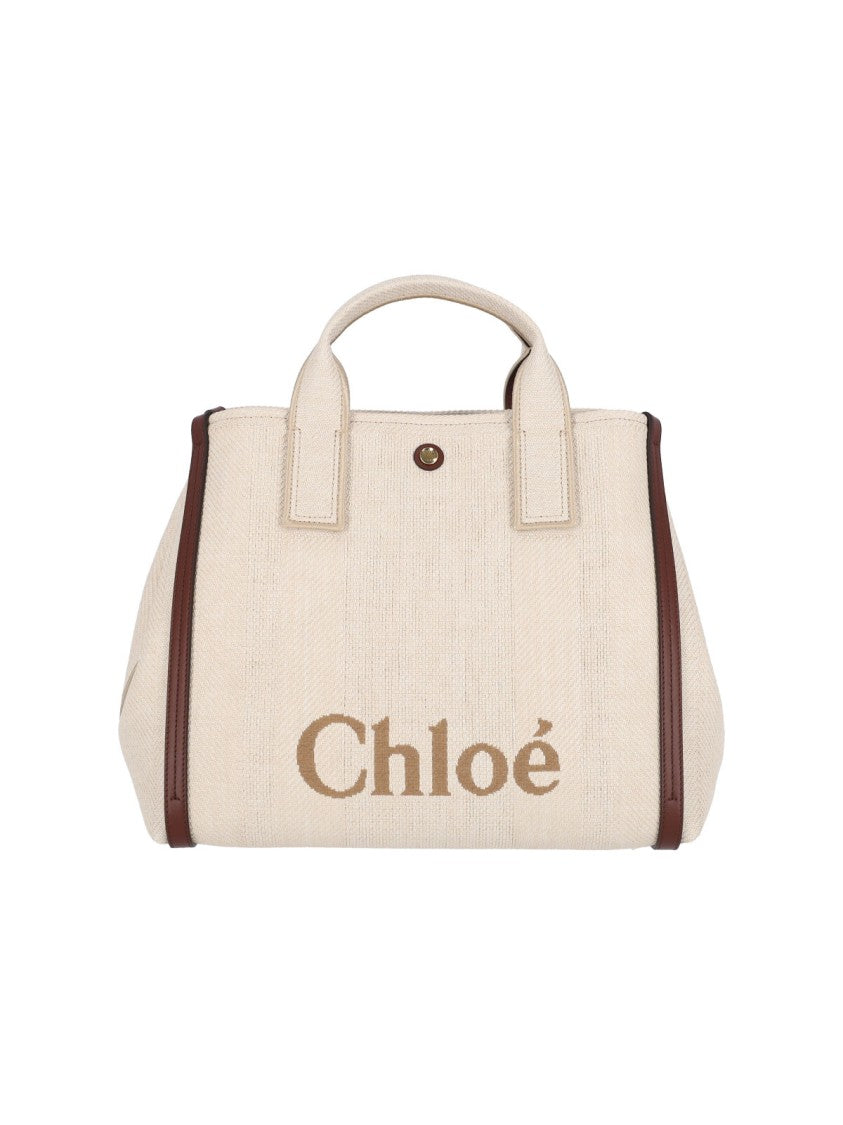 Chloé Structured Tote Bag With Leather Accents
