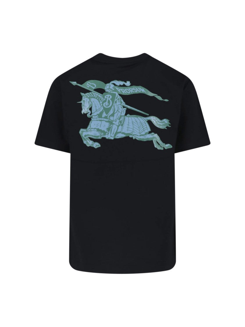 Burberry Short-Sleeve Black Cotton T-Shirt With Iconic Burberry Logo