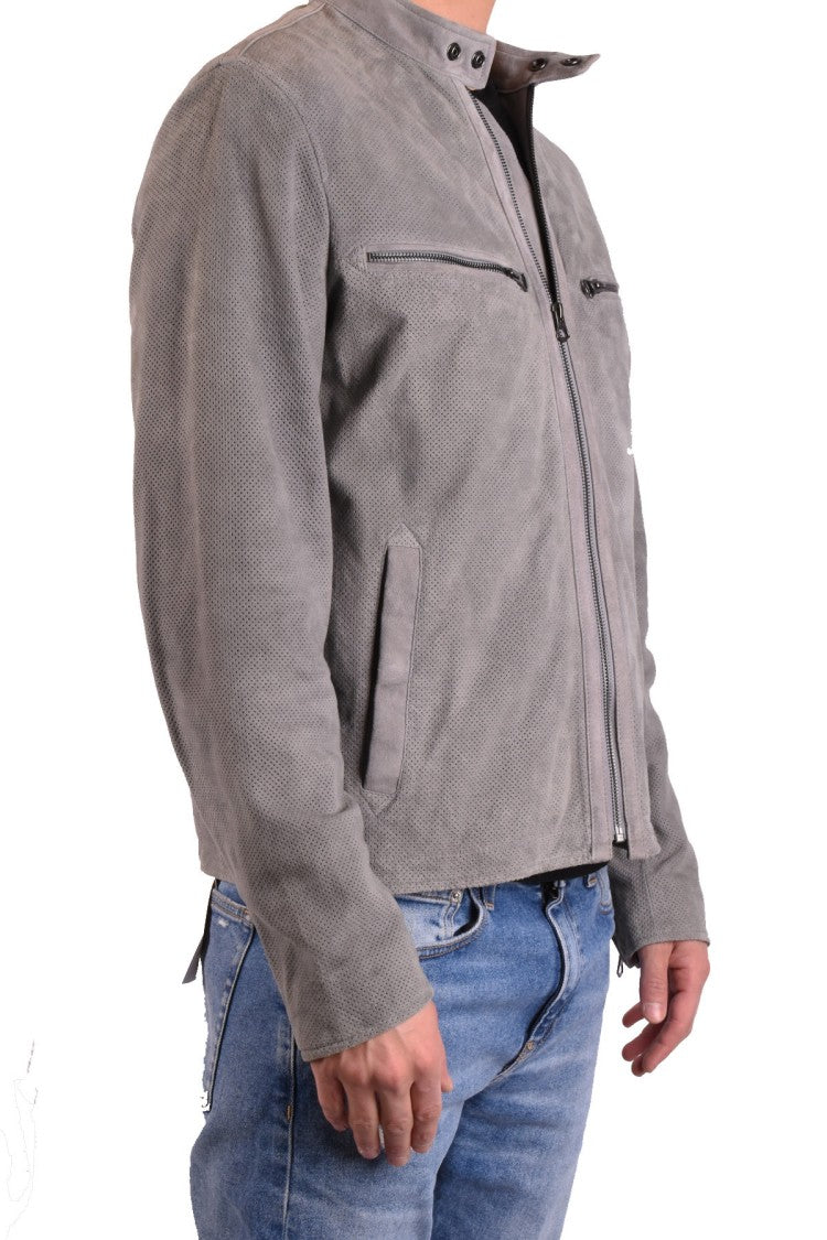 Belstaff Grey Technical Nylon Zip-Up Jacket