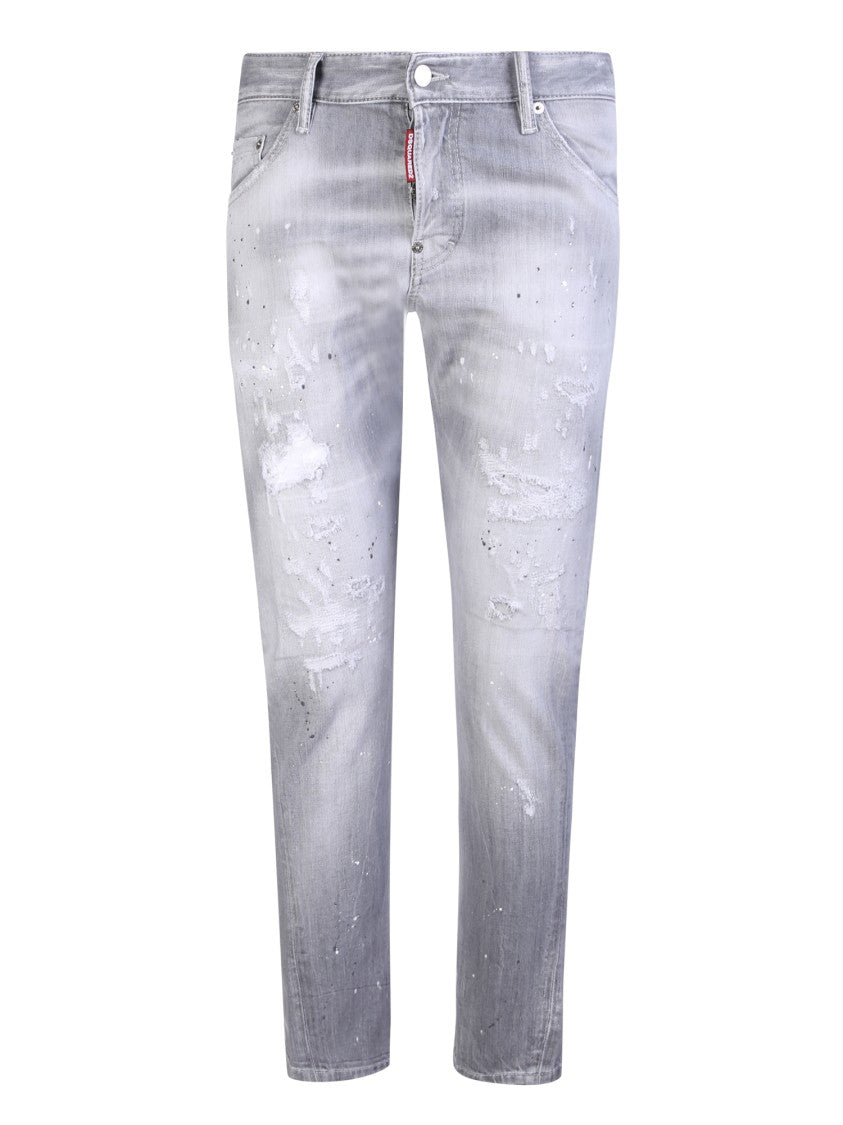 Dsquared2 Light Grey Sexy Twist Distressed Jeans