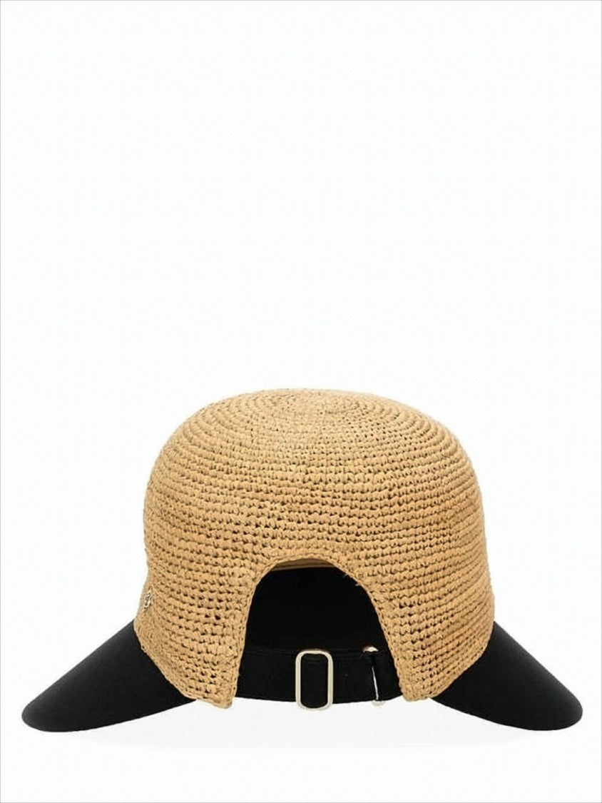 Helen Kaminski Woven Raffia Crown Hat With Adjustable Cotton Brim