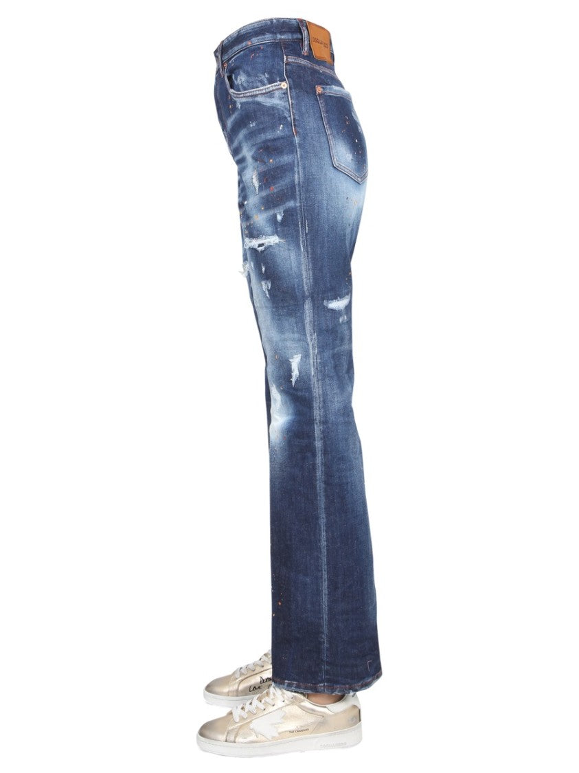 Dsquared2 Relaxed Straight-Leg Jeans With Distressed Finish