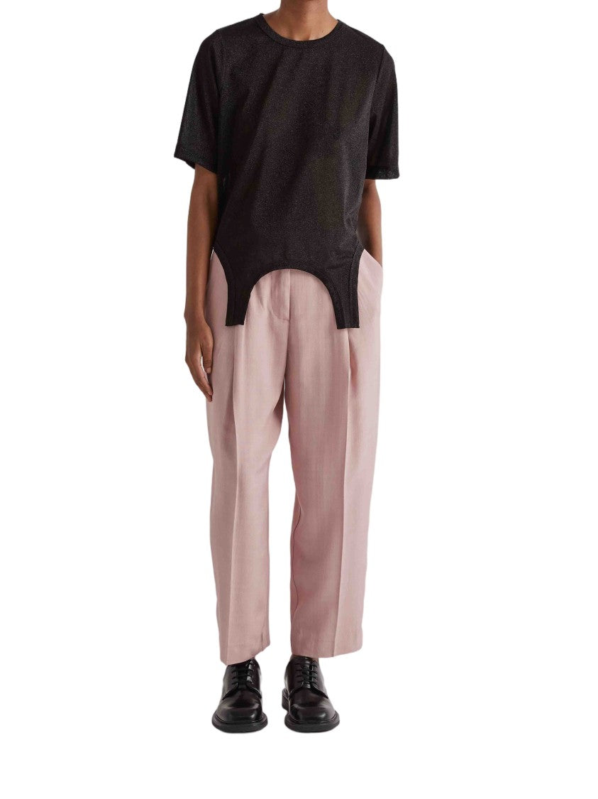 Meimeij Pink Pantalone High-Waisted Viscose Trousers
