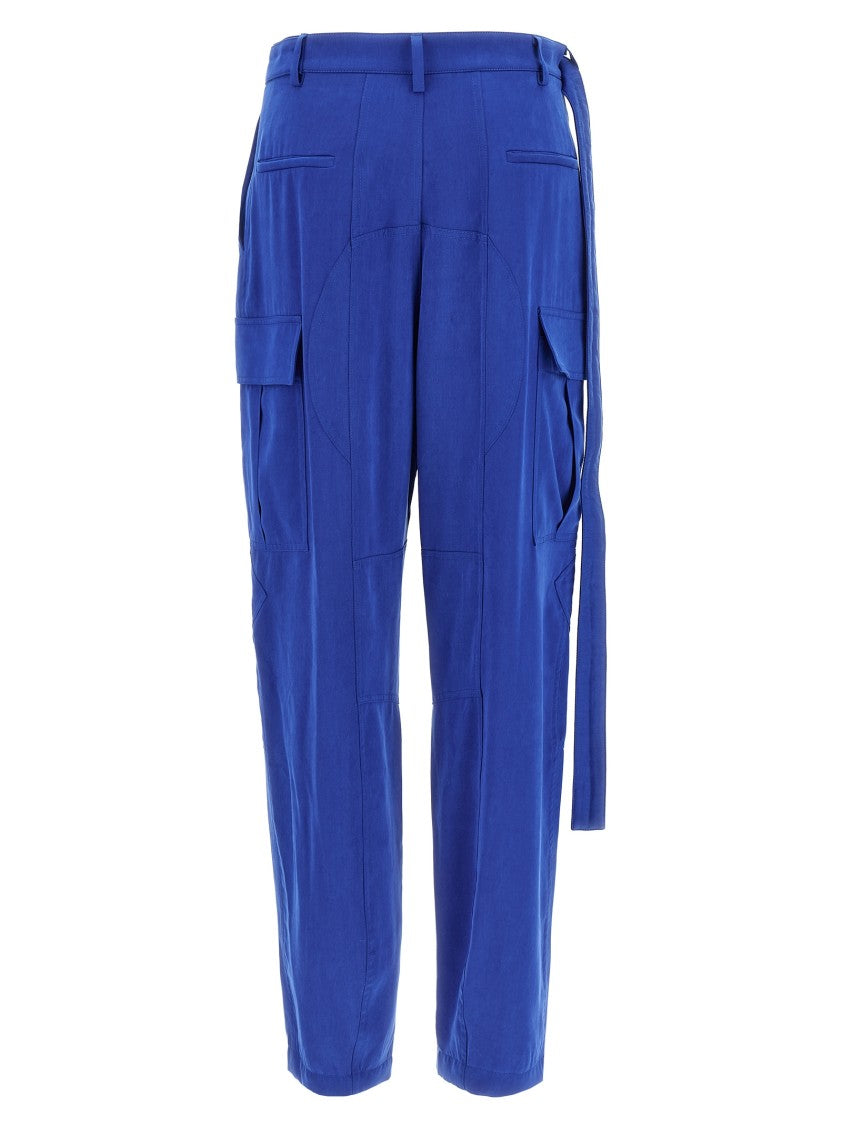 Ferragamo Cargo Pants With Unique Cuts And Removable Sash