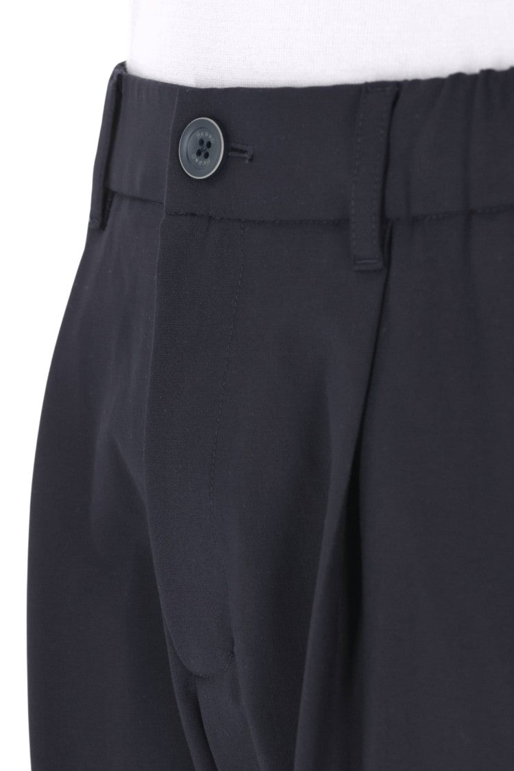 Herno Blue Technical Wool Drawstring Pants