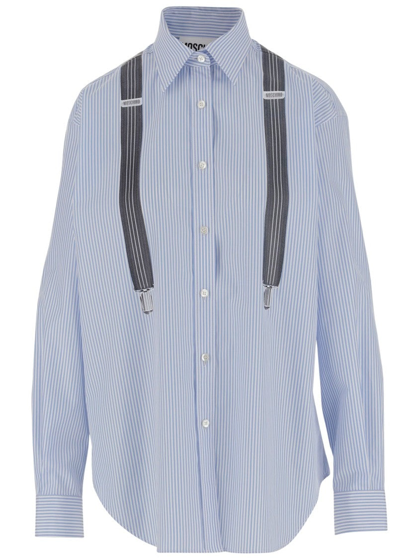 Moschino Cotton Poplin Shirt With Suspender Print