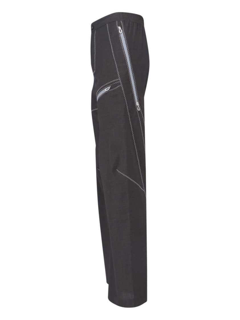 Kiko Kostadinov Grey Fosco High-Waisted Zigzag Trousers