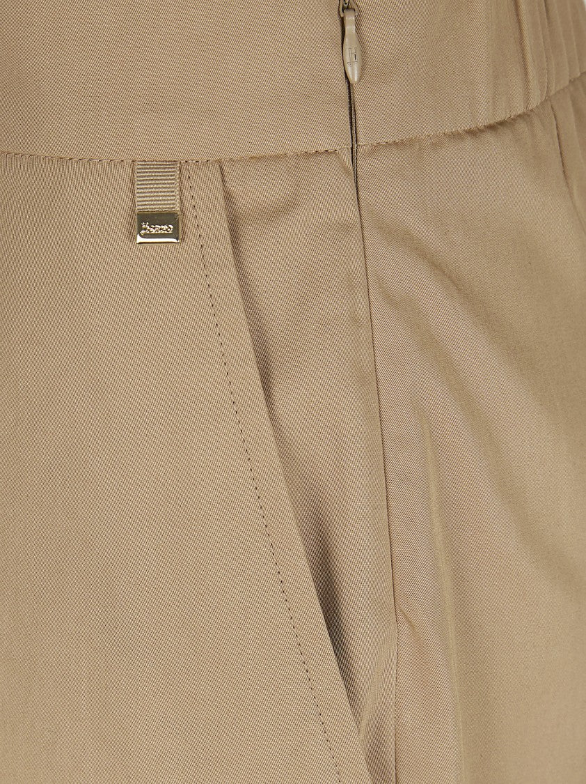 Herno Relaxed Fit Brown Trousers With Concealed Zip