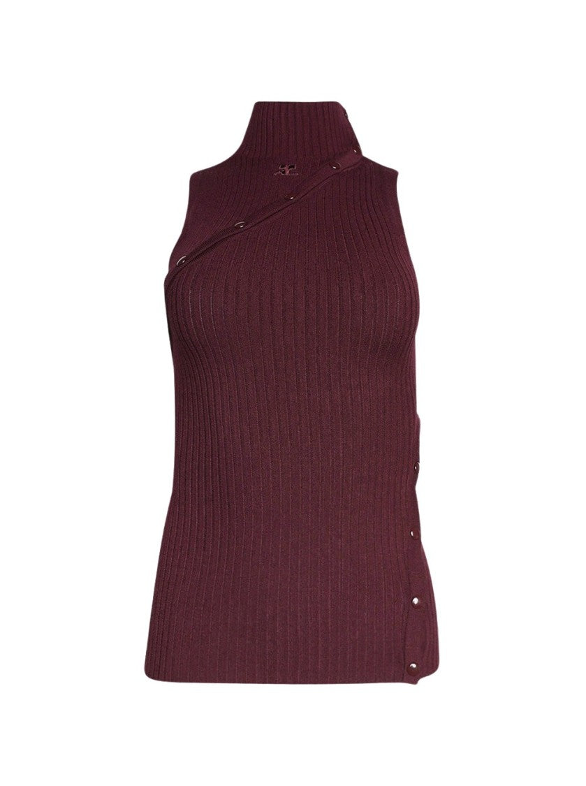 Courrèges Multistyling Rib Knit Top