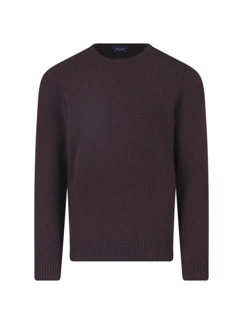 Drumohr Brown Cashmere Crewneck Sweater