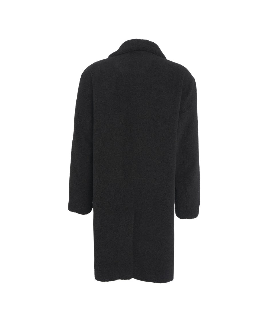 Herno Mid-Length Teddy Coat With Classic Lapel
