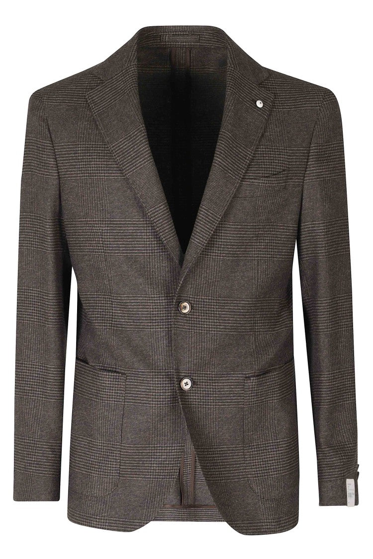 L.B.M. Warm Brown Herringbone Weave Blazer