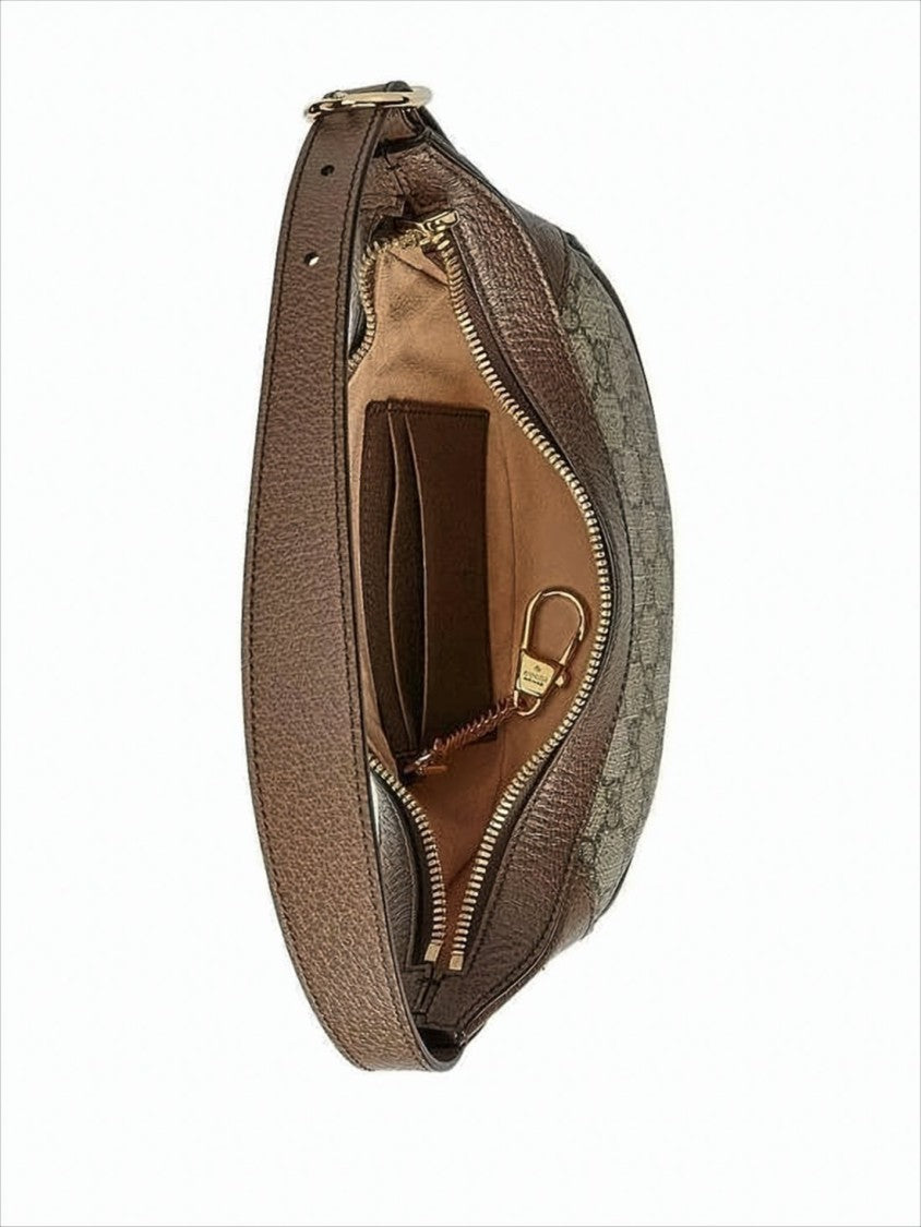 Gucci Crescent-Shaped Shoulder Bag With Monogram Canvas