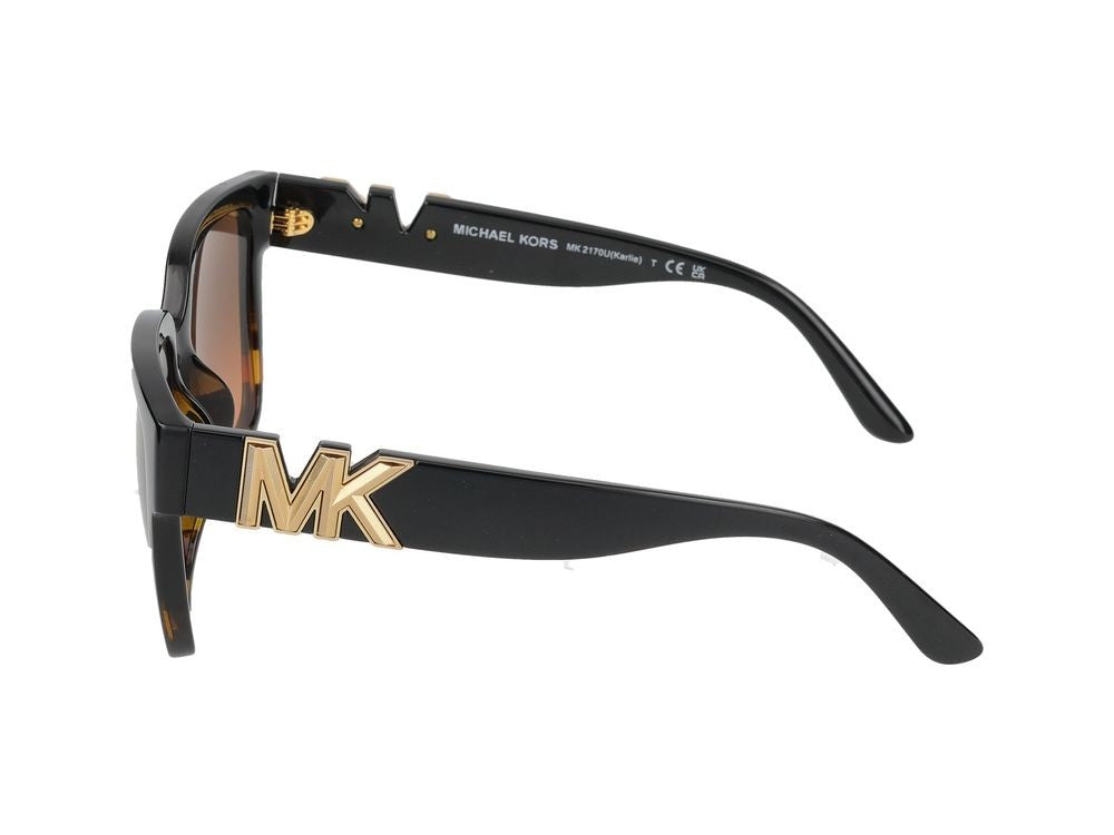 Michael Kors Oversized Square Frame Sunglasses With Gradient Lenses And Gold Accents