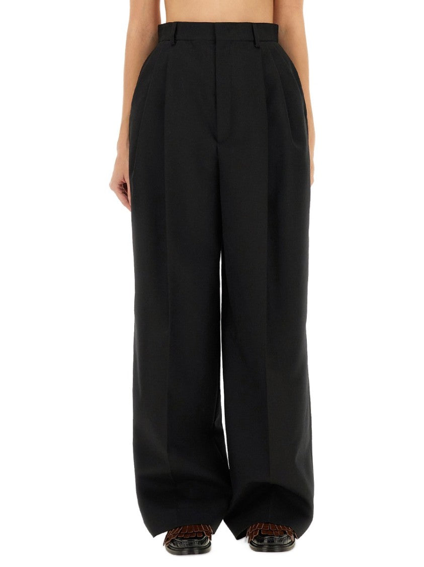 Moschino Tailored Wide-Leg Pants With Pleated Front
