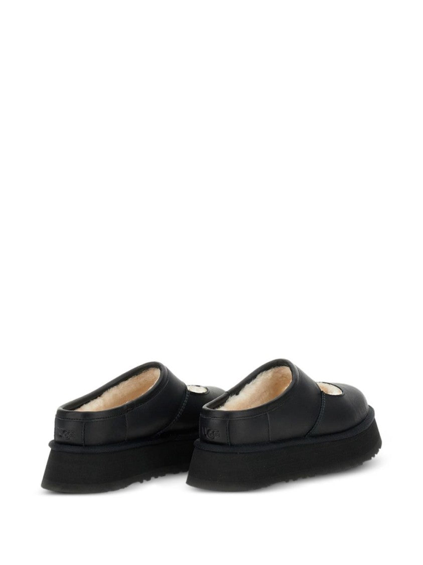 Ugg Black Leather Platform Sandals