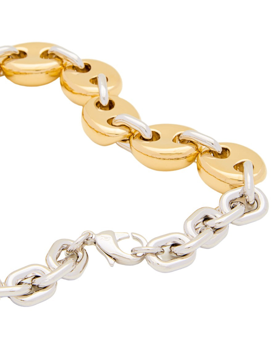Rabanne Bold Gold And Silver Metal Mesh Necklace