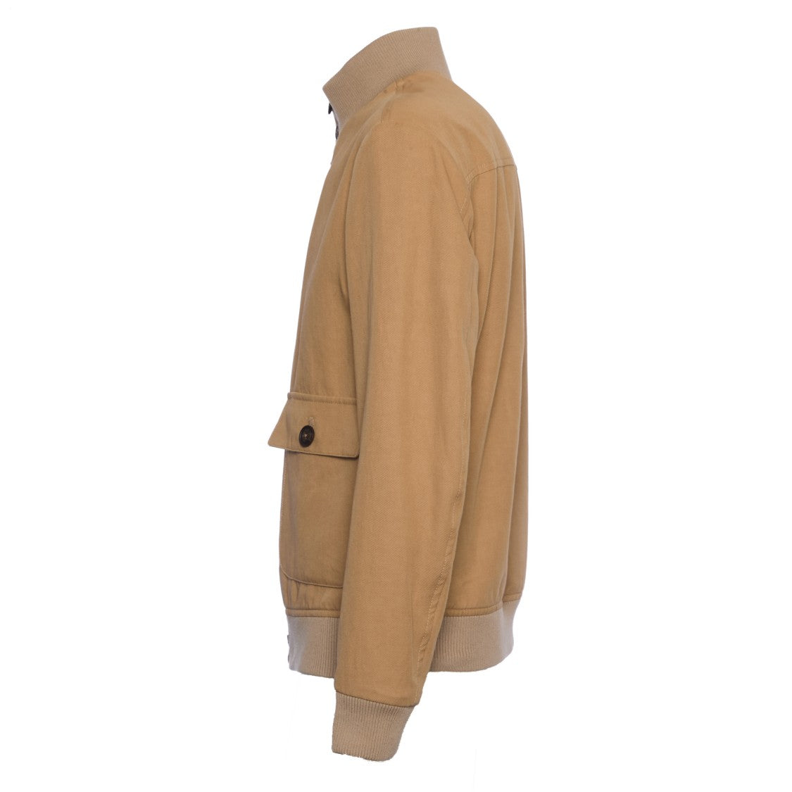 Fay Cappuccino Twill Cotton Linen Bomber Jacket