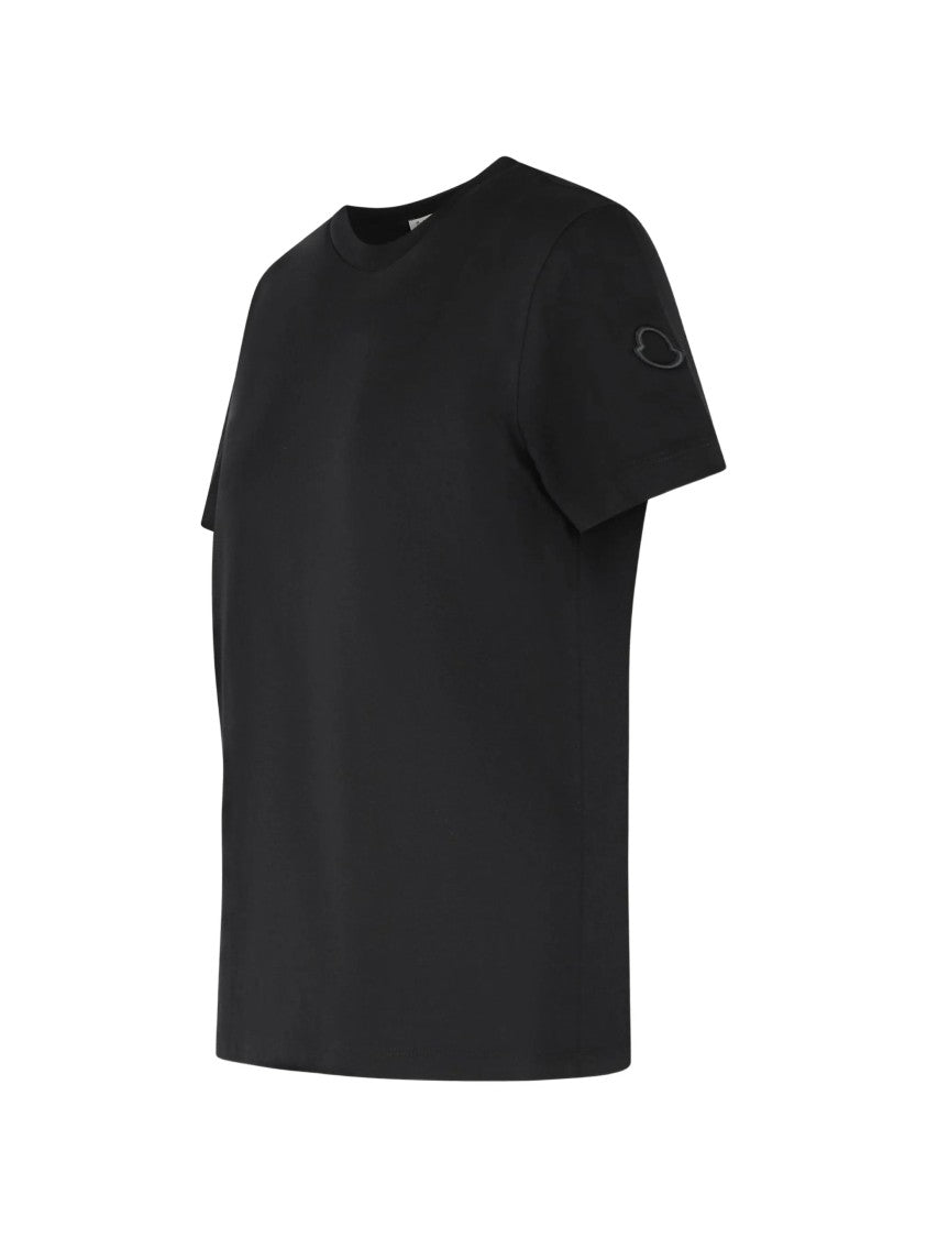 Moncler Black Crew Neck Short-Sleeved Top