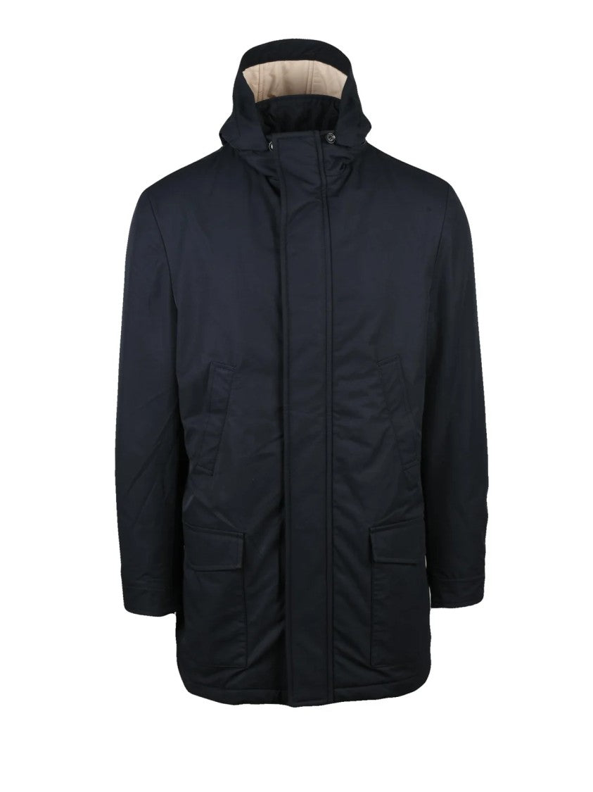Luigi Borrelli Napoli Blue Quilted Polyester-Blend Parka