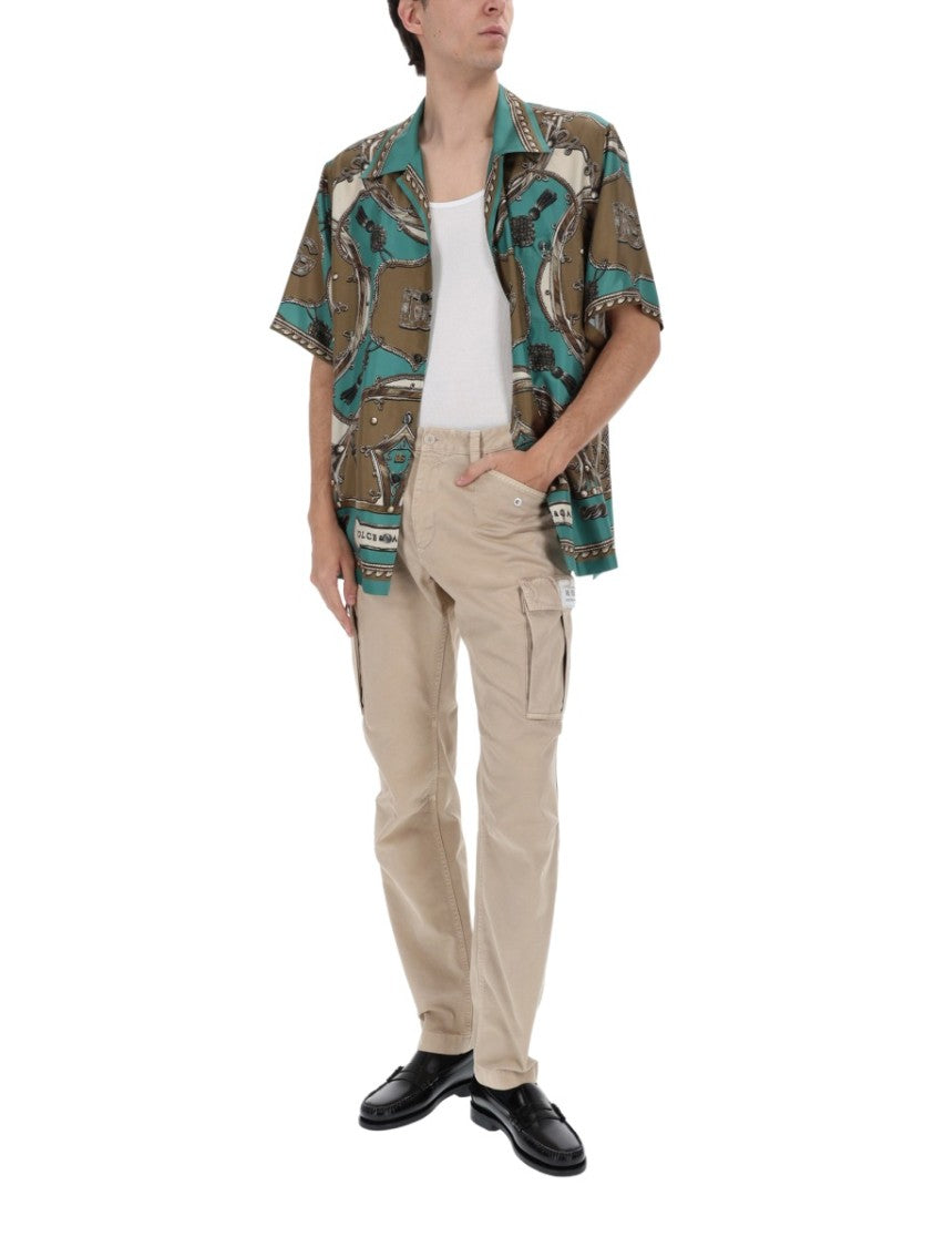 Dolce & Gabbana Teal Hawaii Silk Baroque Shirt