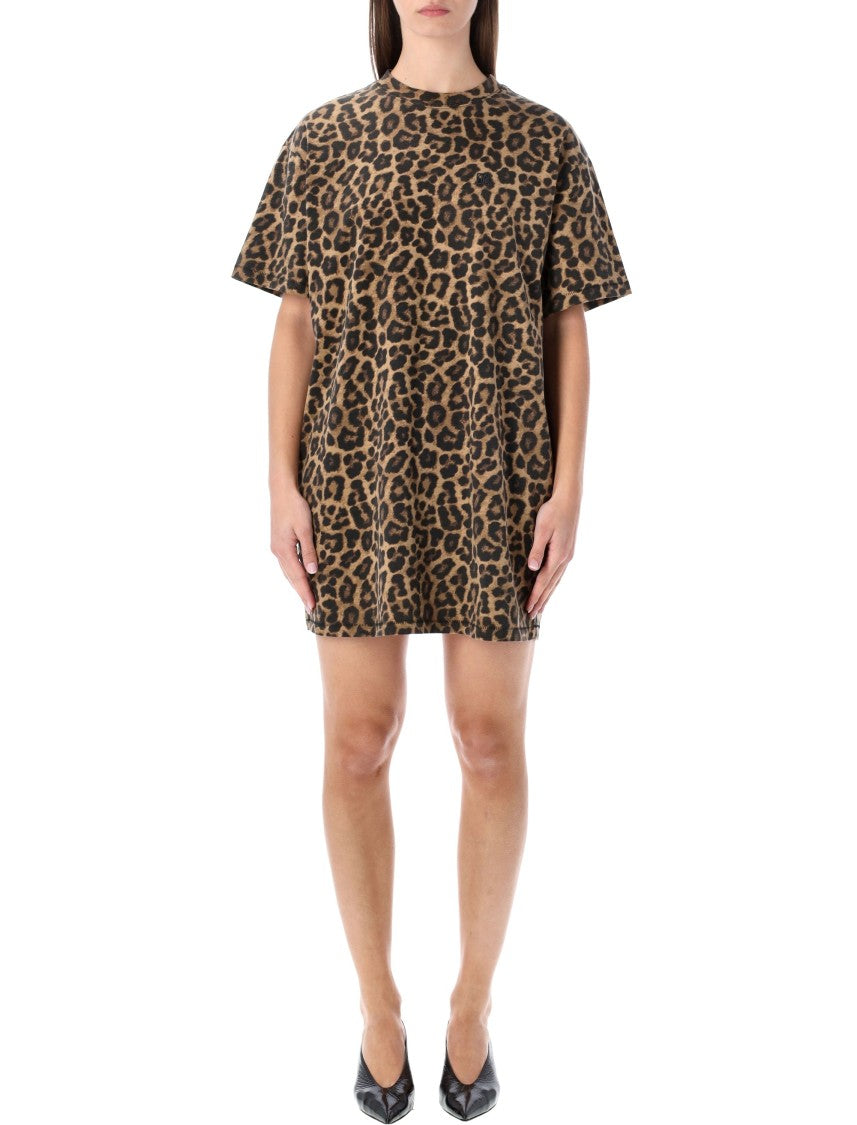 Anine Bing Beth Leopard Mini Dress