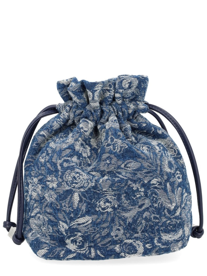 Ganni Tapestry Woven Organic Cotton Drawstring Bag