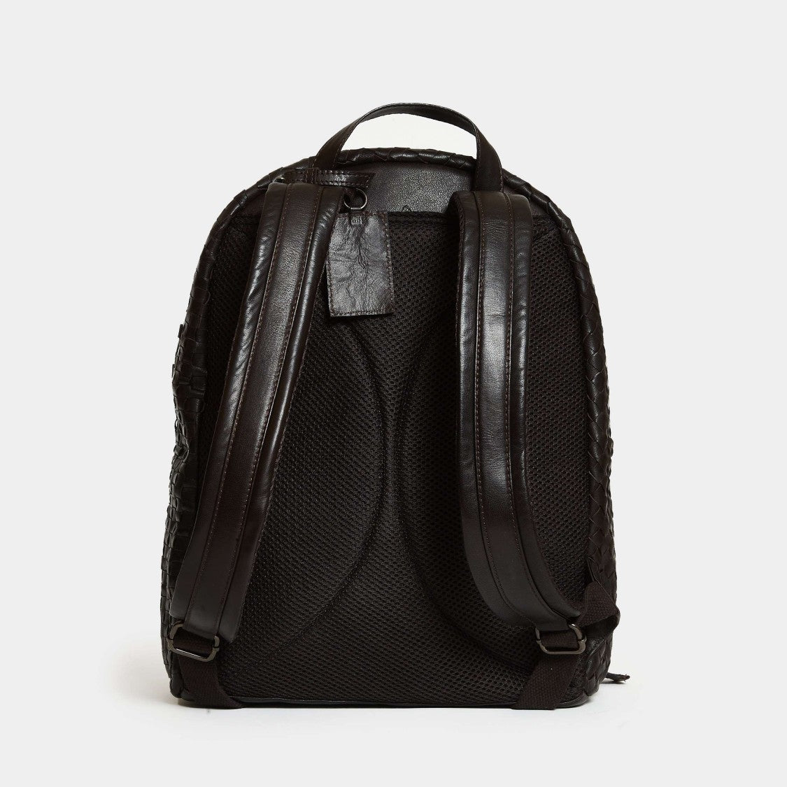 The Jack Leathers Brown Woven Leather Backpack