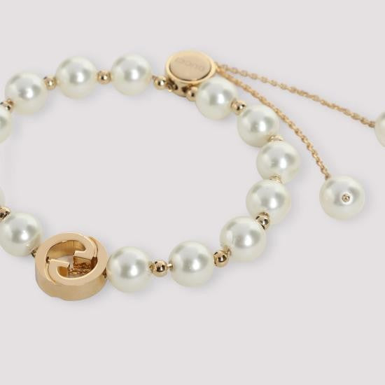 Gucci Round Pearl Bracelet With Gold-Tone Accents