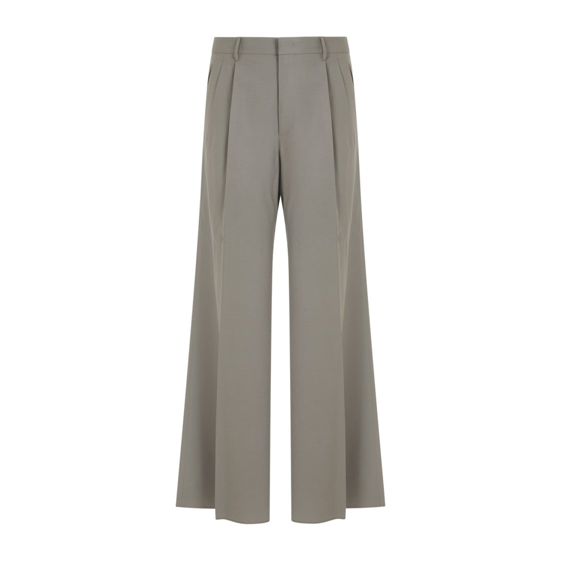 Etro Double Pleat Grey Wool Trousers