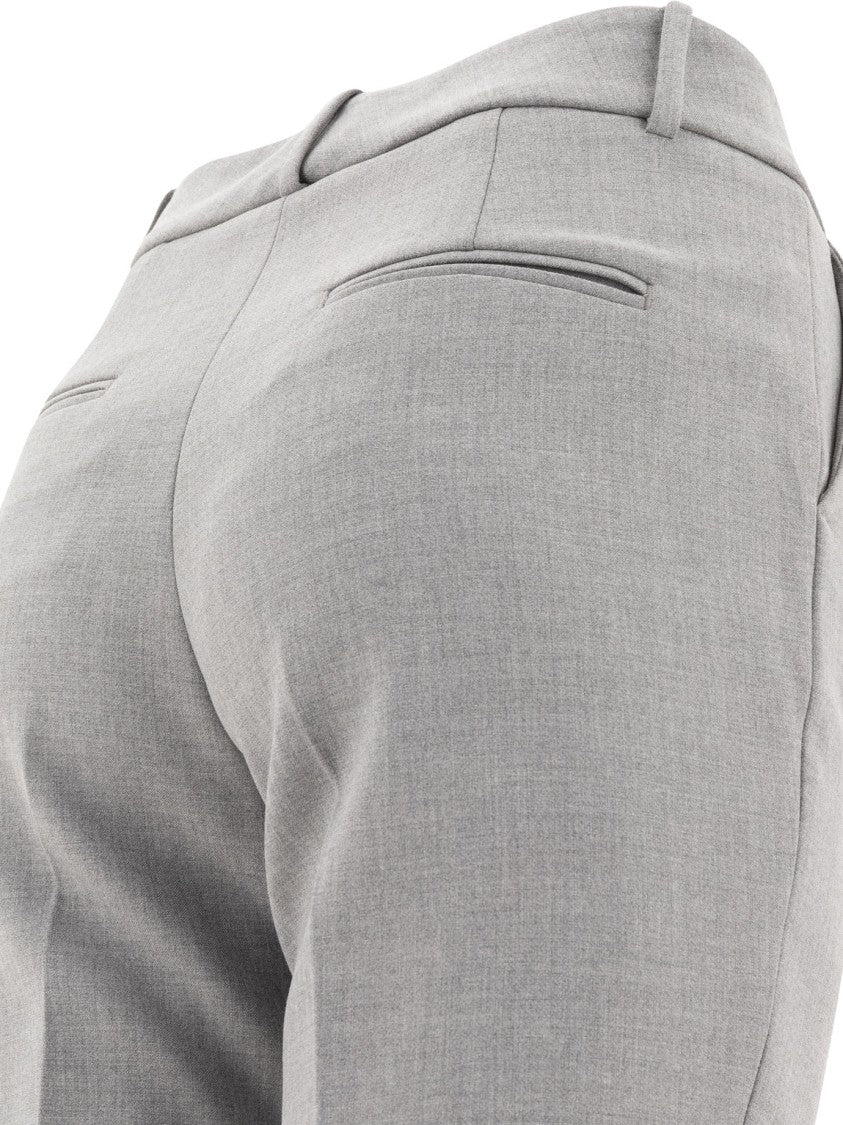 Peserico Fitted Grey Tailored Trousers