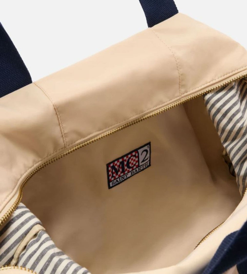 Mc2 Saint Barth Two-Tone Tote Bag With Zip Closure