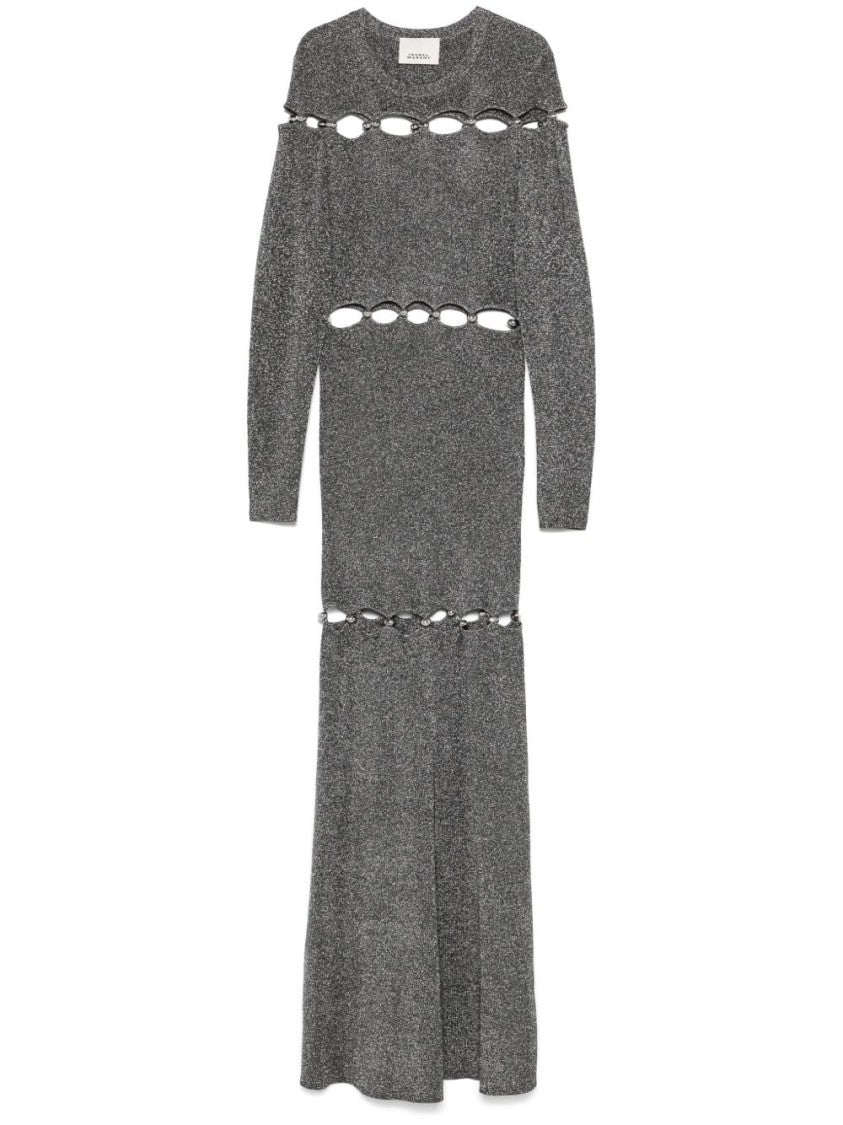 Isabel Marant Floor-Length Fitted Evening Dress With Metallic Accents