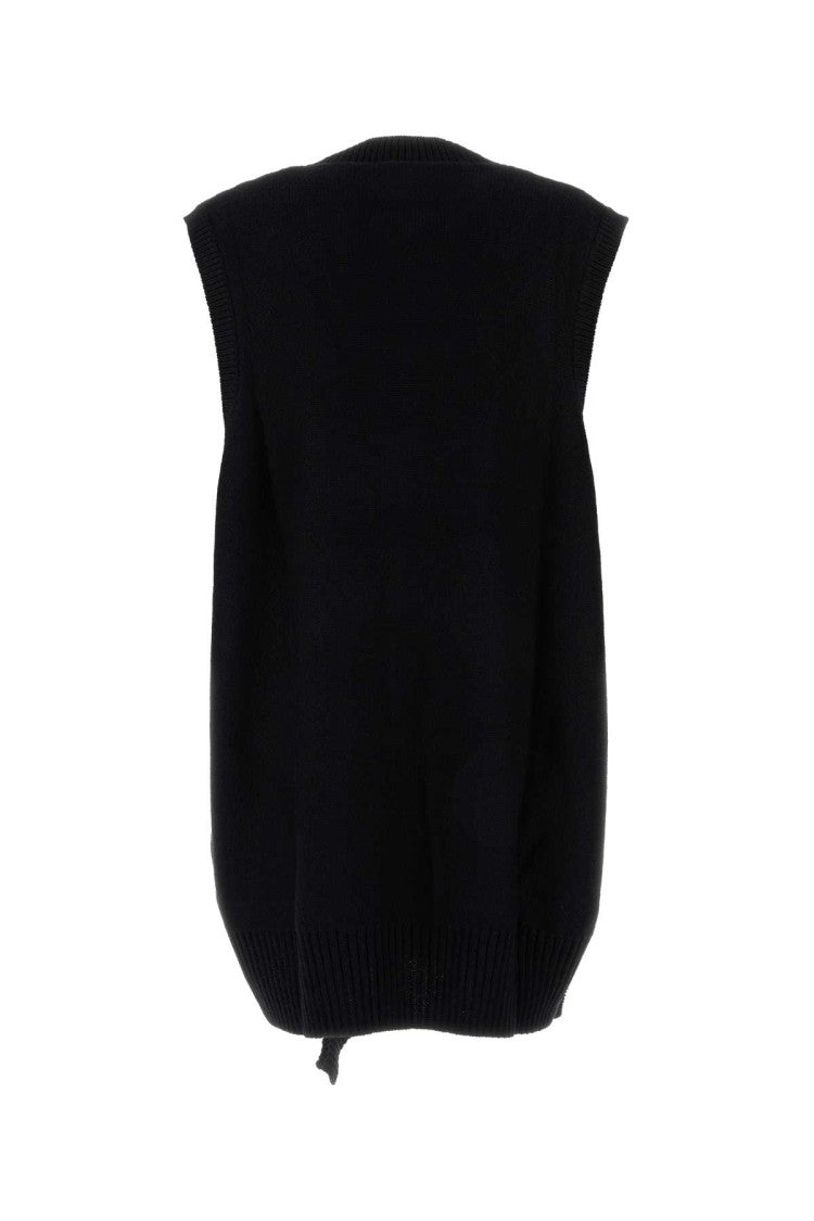 Mm6 By Maison Margiela Black Wool And Acrylic Mini Dress